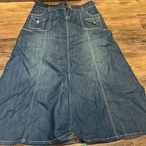 Style J long denim skirt